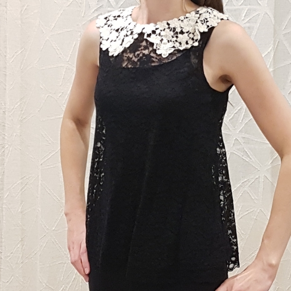 Lace Peter Pan Collar Sleeveless Shirt - Picture 6 of 7